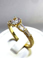 Gold Over Sterling Silver CZ Ring Size 9.75