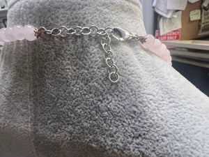 Gems En Vogue Rose Quartz & Amethyst Puff Heart Pendant w/ Bead Necklace