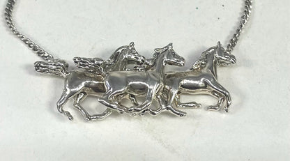 Kabana 16" Horse Necklace Sterling Silver