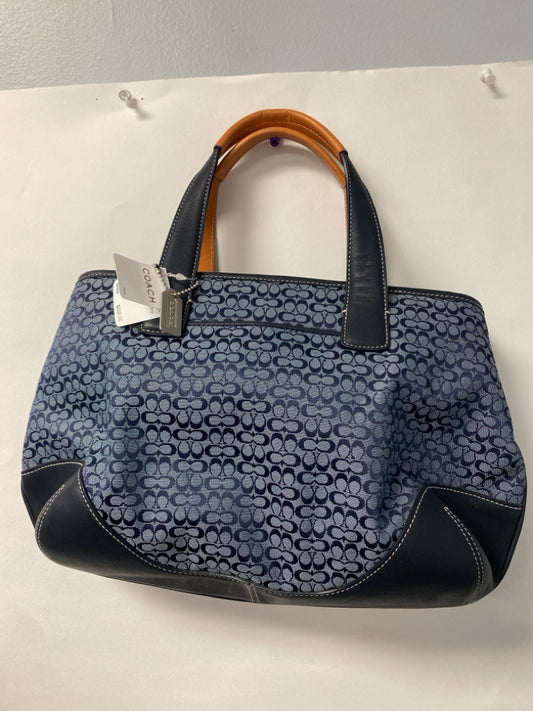 NEW Designer Blue Print Coach Handbag