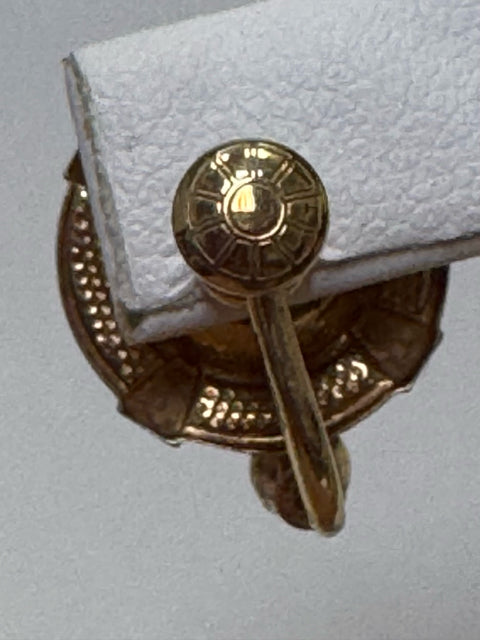 AMCO 14K Gold Filled Necklace Clip on Earring Set 2 Pc Red Garnet Pearl