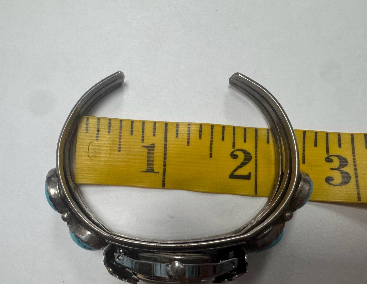Sterling Silver Turquoise Timex Cuff Watch w/ New Battery
