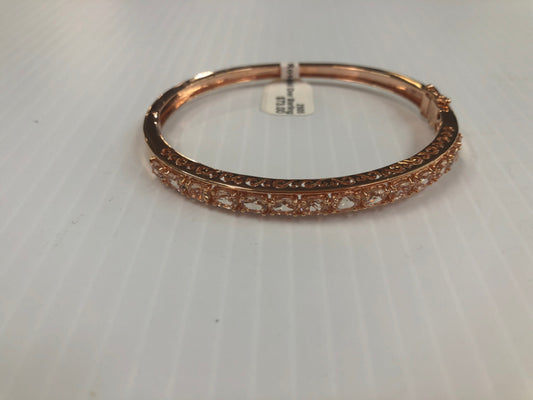 Rose Gold Over Sterling Silver CZ Bangle Bracelet