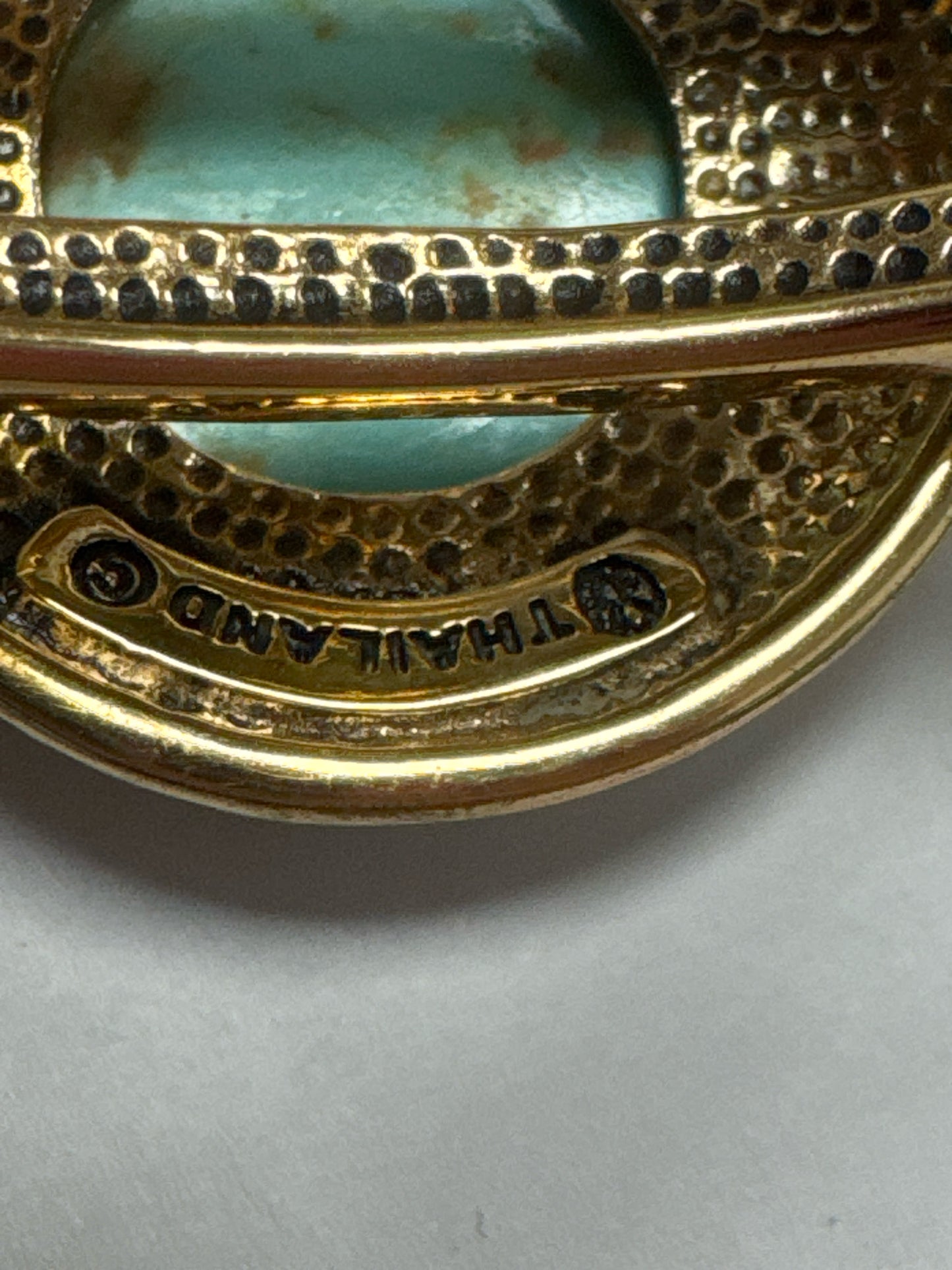 Barse Bronze Cuff Bracelet 3 Round Turquoise