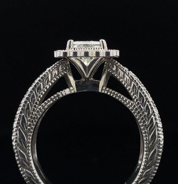 14kw 1.75 cttw Diamond Ring 1.03 ct Center .75 cttw Side Diams SI2 Clarity