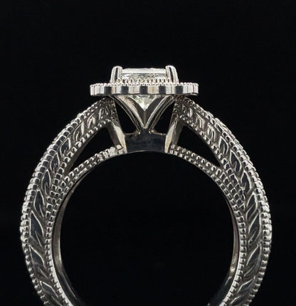 14kw 1.75 cttw Diamond Ring 1.03 ct Center .75 cttw Side Diams SI2 Clarity
