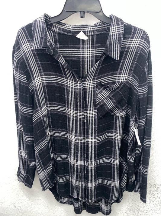 Black Plaid Good Hart by Matilda Jane BOUTIQUE Long Sleeve Shirt Women's
