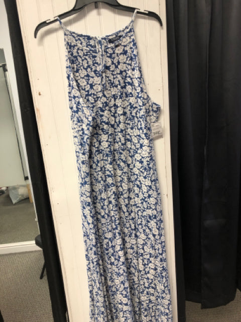 blue and white Chaps Dress Women's
