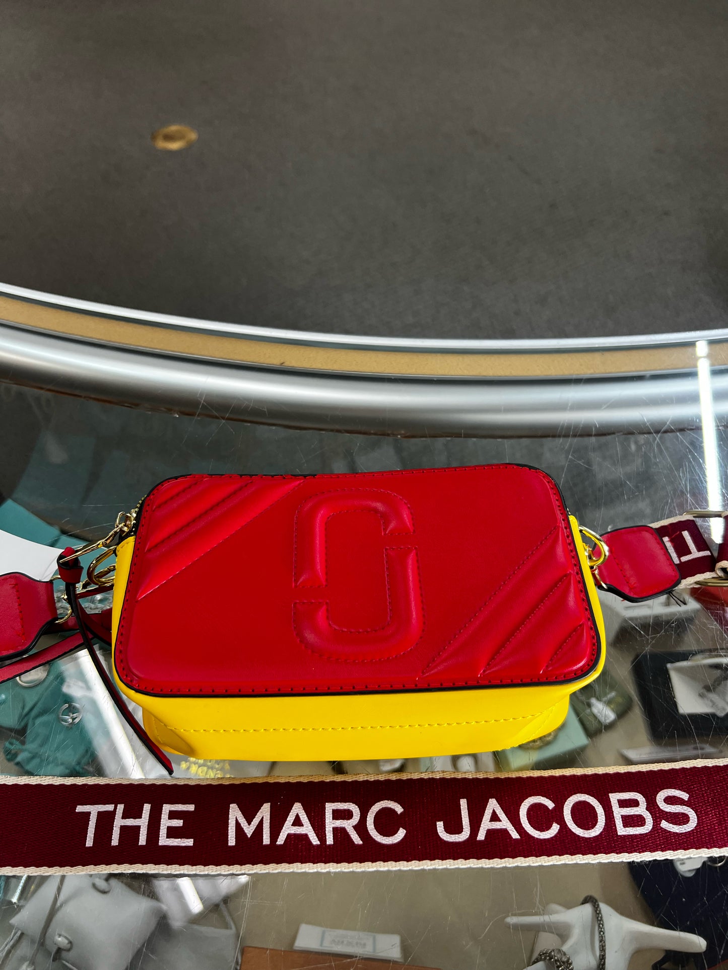 Designer Marc Jacobs Red/Yellow/Brown Handbag