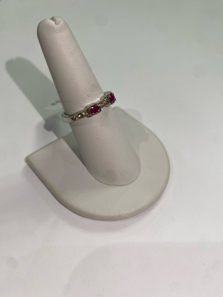 Sterling Silver Ruby Ring Size 7