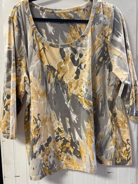 Gray/Yellow Style & Co. Long Sleeve Shirt Women's