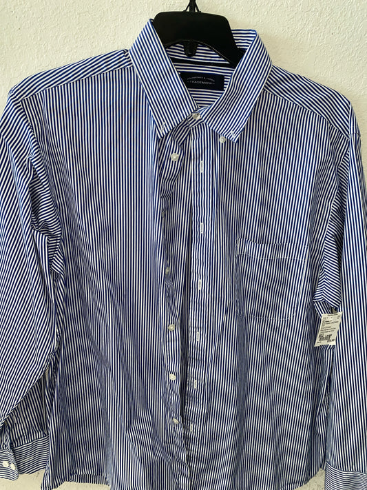 Blue Striped Roundtree & Yorke Long Sleeve Shirt Men's