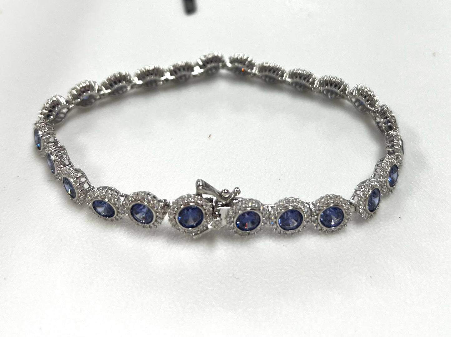 Sterling Silver Tanzanite Bracelet New JTV 8"