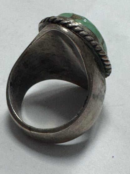 Native American Sterling Silver Ring Heavy Massive 33g Turquoise Size 11