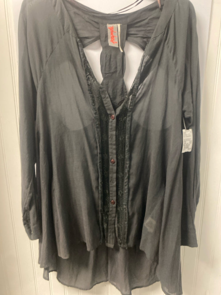 Gray Free People Long Sleeve Shirt Women's