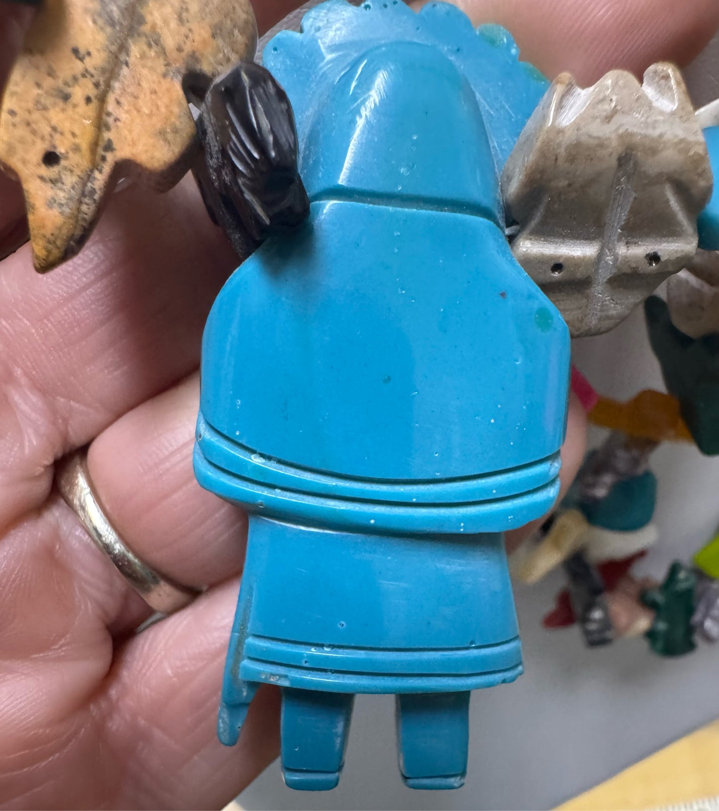 Vintage Native American 32" Fetish Carved Animals Turquoise Kurchina