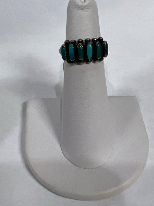 Sterling Silver Zuni Turquoise Ring Size 4.25