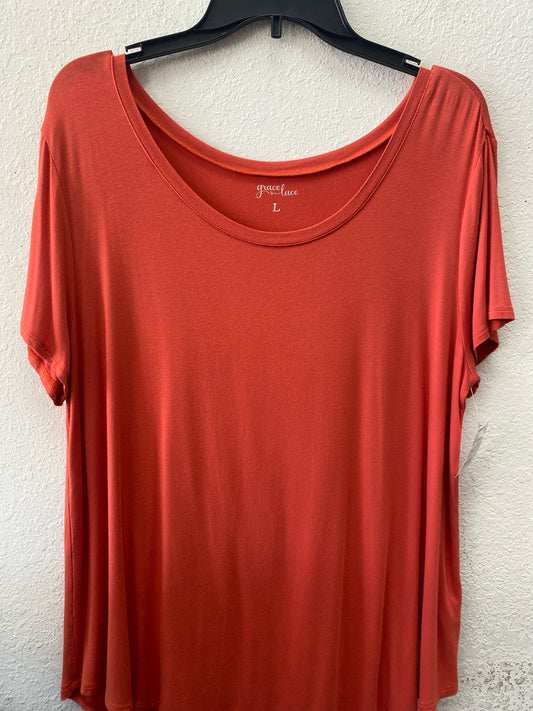 Orange Grace & Lace Short Sleeve Shirt Women's