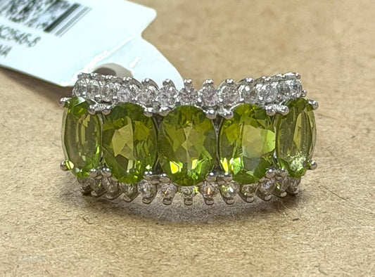 Sterling Silver Peridot Ring Size 8 New w/ Tags JTV