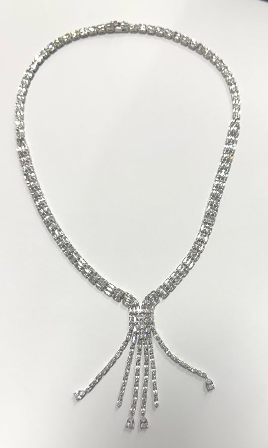Sterling Silver CZ Necklace New JTV