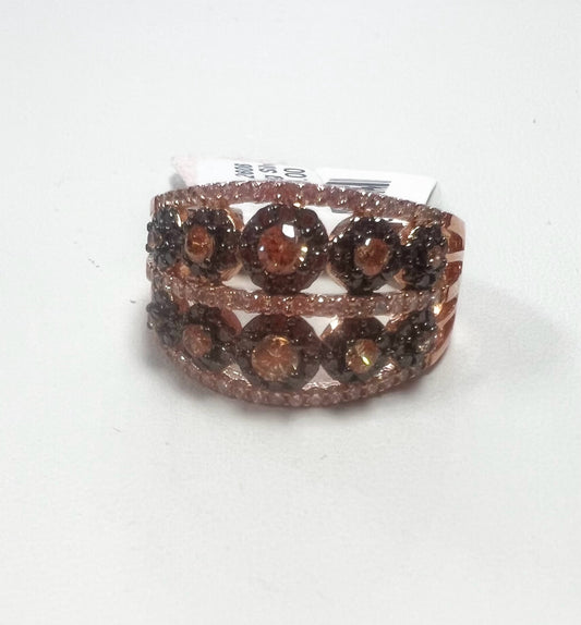 Rose Gold Over Sterling Silver Gemstone Ring Size 8 New w/ Tags JTV