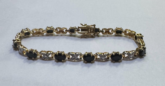 Gold Over Sterling Silver Bracelet 7.25"