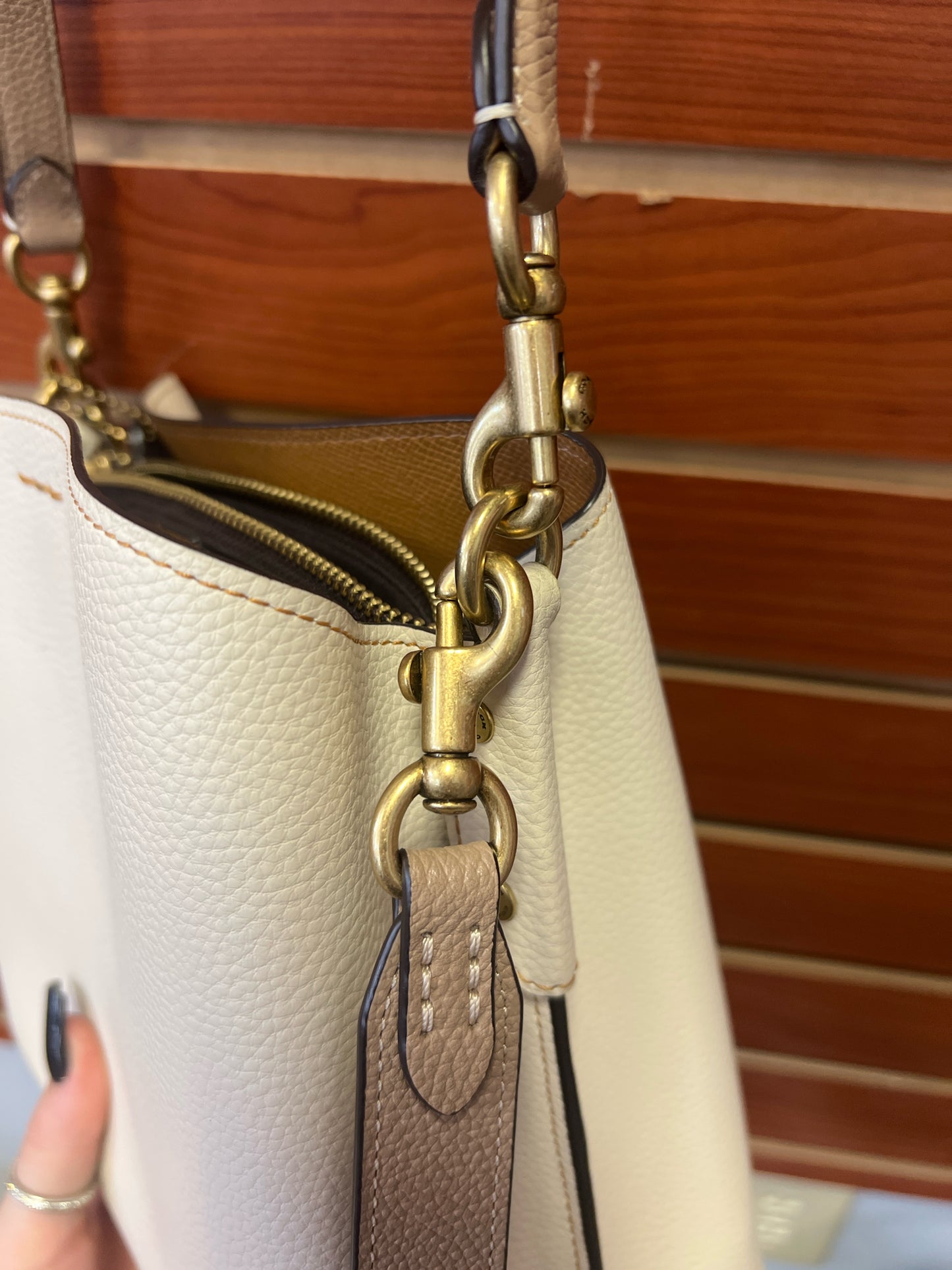 Designer Coach Cream Handbag