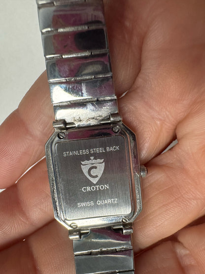 Croton Iced Out Watch Rhinestone Crystal Unisex Watch New Battery