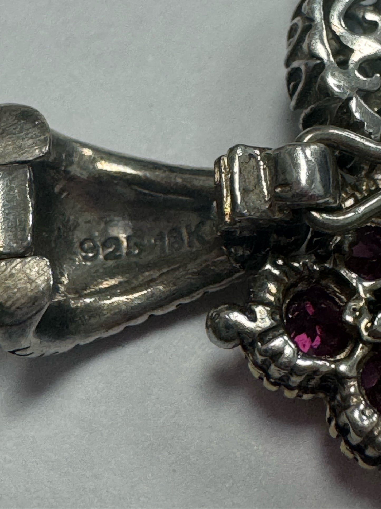 Barbara Bixby Sterling & 18K Gold Sapphire Garnet Black Pearl Pendant Enhancer