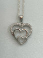 Sterling Silver Diamond Pendant & Chain New JTV