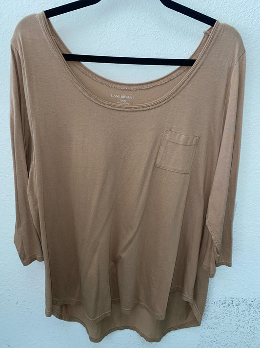 beige Lane Bryant Short Sleeve Shirt Women's