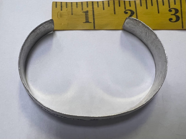 Guy Hoskie Sterling Silver .50" Open Cuff Bracelet GH Navajo