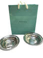(2) Pair Set of Tiffany & Co Sterling Silver Salt Cellar Dish Bowls  3.5" Diam