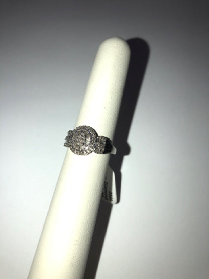 Sterling Silver Diamond Ring Size 7
