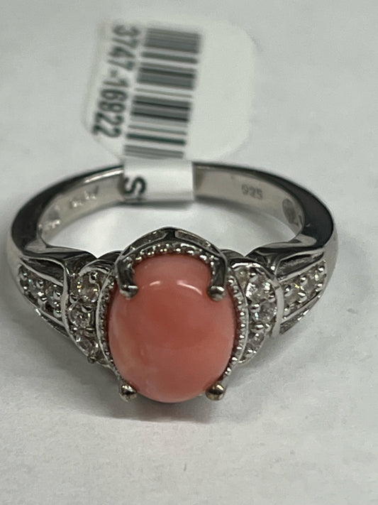 Sterling Silver Peach Opal Ring New JTV Size 8
