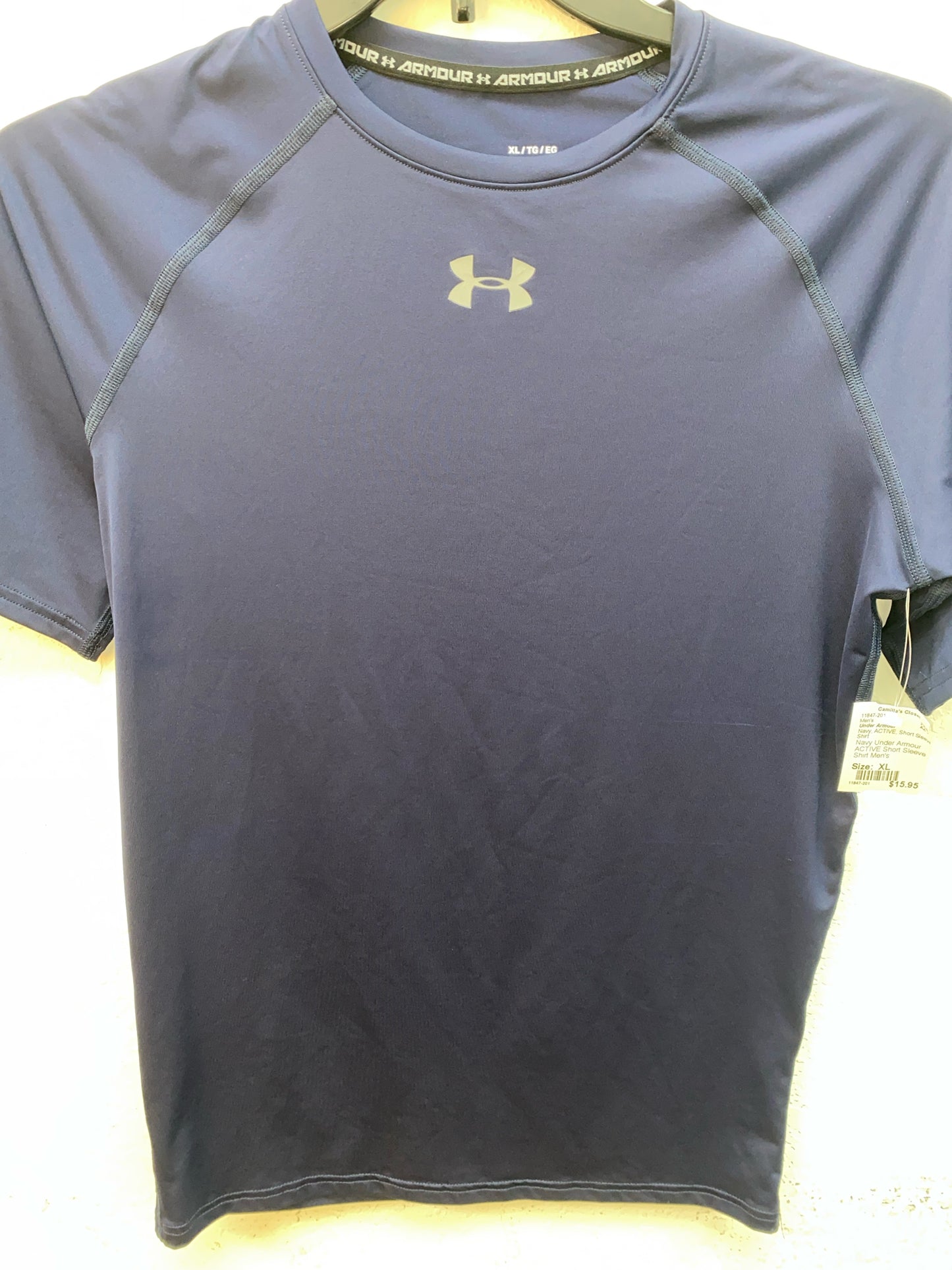 Navy Under Armour ACTIVE Short Sleeve Shirt Men's