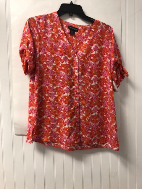 Orange/Pink Cynthia Rowley Short Sleeve Shirt Women's