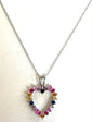 Sterling Silver Lab Created Sapphire Heart Pendant & Chain JTV New