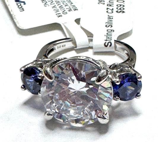 Sterling Silver CZ Ring Size 8 New w/ Tags JTV