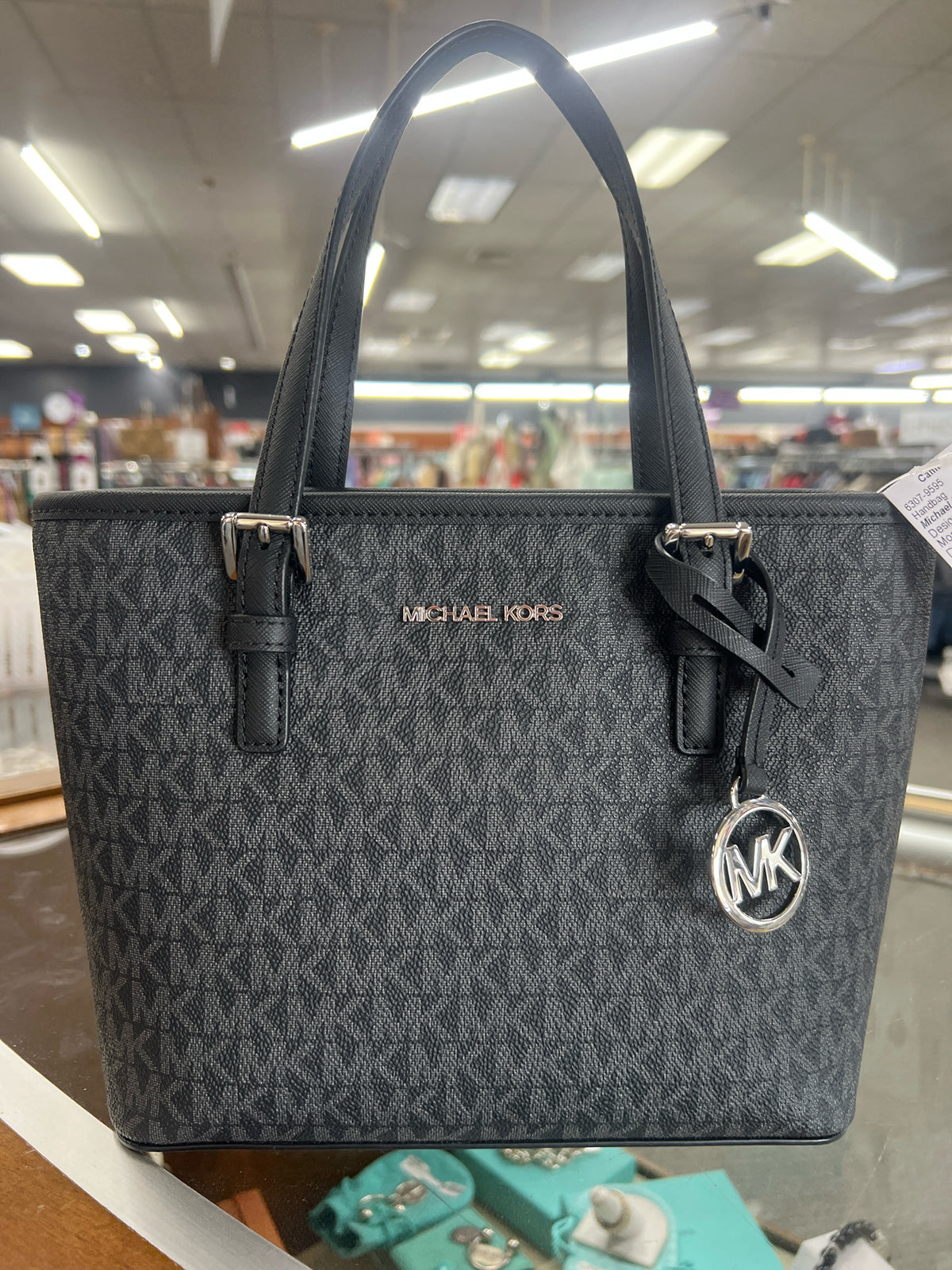 Designer NEW Michael Kors Black Monogram Handbag