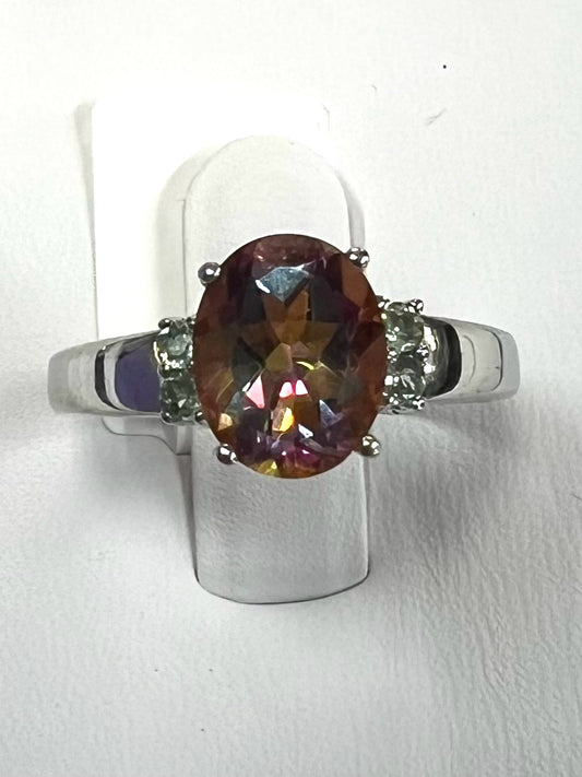 Sterling Silver Northern Lights Quartz Ring New w/ Tags JTV Size 9