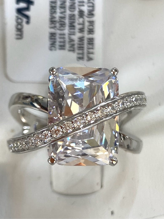 Sterling CZ Ring Size 8 New w/ Tags Size 8 Vanna K JTV 11th Anny Ring