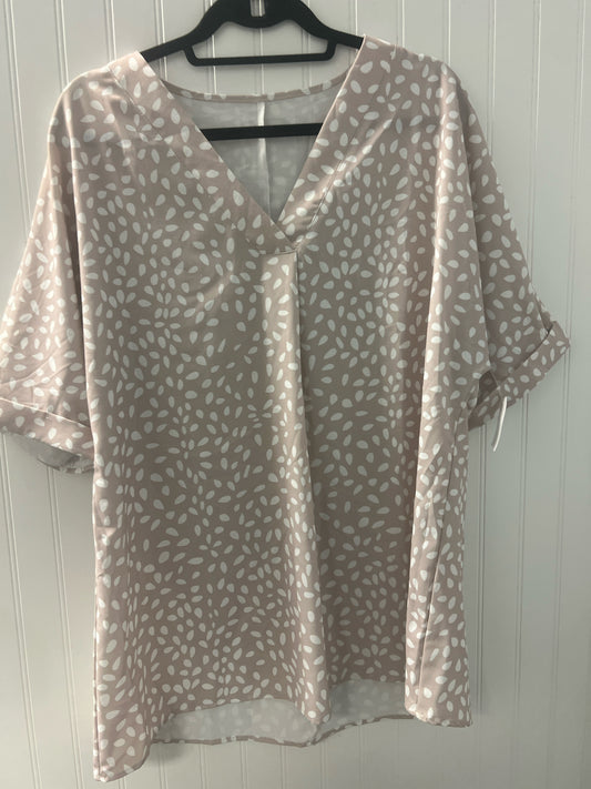 Beige/White Short Sleeve Shirt Women's