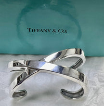 Load image into Gallery viewer, Tiffany &amp; Co. Paloma Picasso Sterling Silver Graffiti X Cuff Bracelet w/ Box