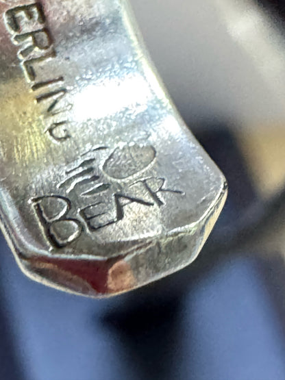 Rhoda Jack 14K Yellow Gold & Sterling Silver Native Bear Half Hoop Earrings