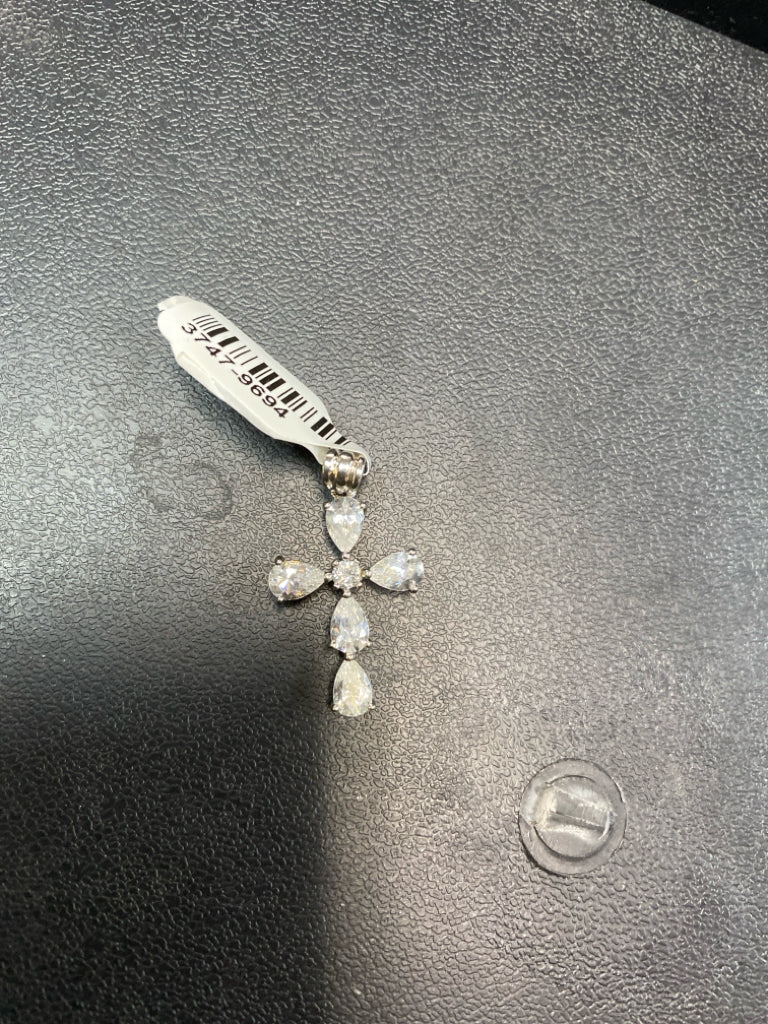 Sterling Silver CZ Cross Pendant