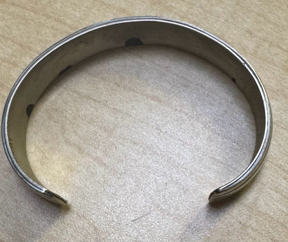 Navajo Bracelet Silver Inlaid Turquoise Cuff Signed NAKAI C.80's Peyote Birds