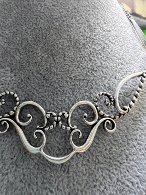 Carolyn Pollack Relios 17" Sterling Silver Necklace Scroll Necklace
