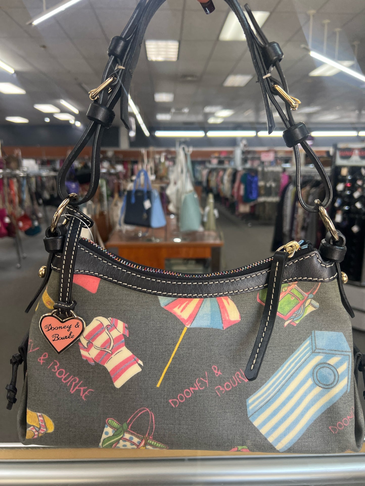 Designer Dooney & Bourke Gray/Multi-color Mini Bag
