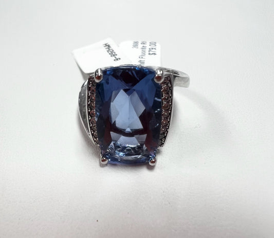 Blue Color Shift Fluorite Sterling Silver Ring 9.07ctw JTV New w/ tags SZ 8